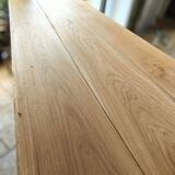 Table de drapier en chêne massif doré 230x73cm deux tiroirs