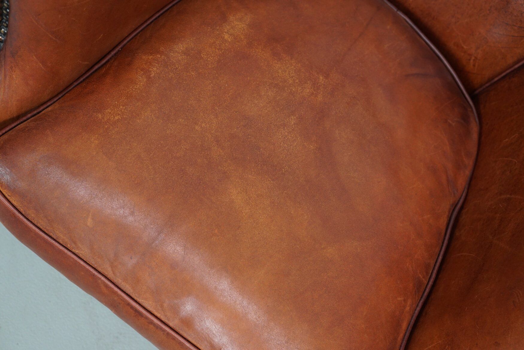 Vintage Dutch cognac leather club chair, 1970s, set of 2