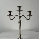 3-light candlestick in silver metal