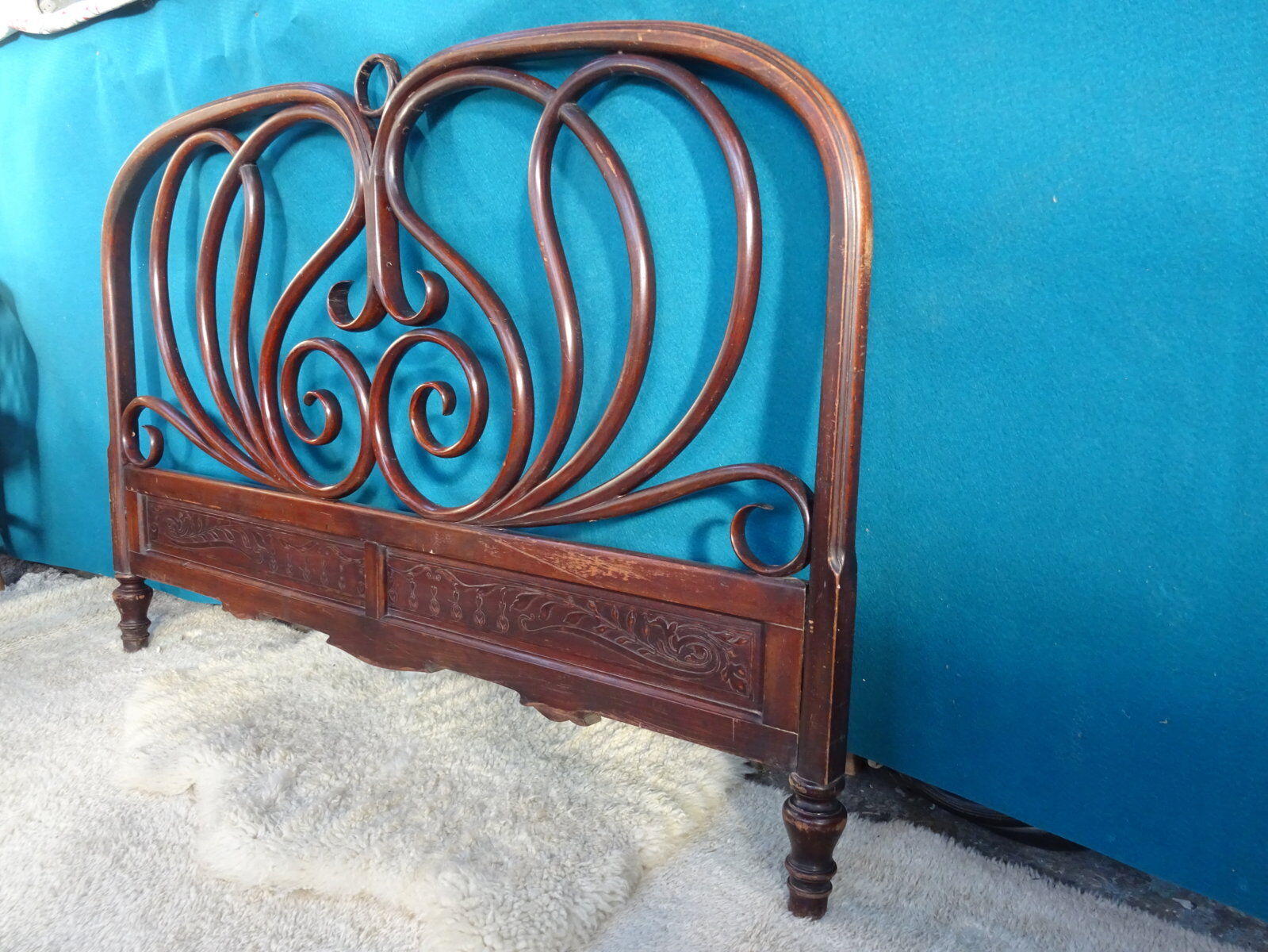 Double wooden headboard turned J & J kohn