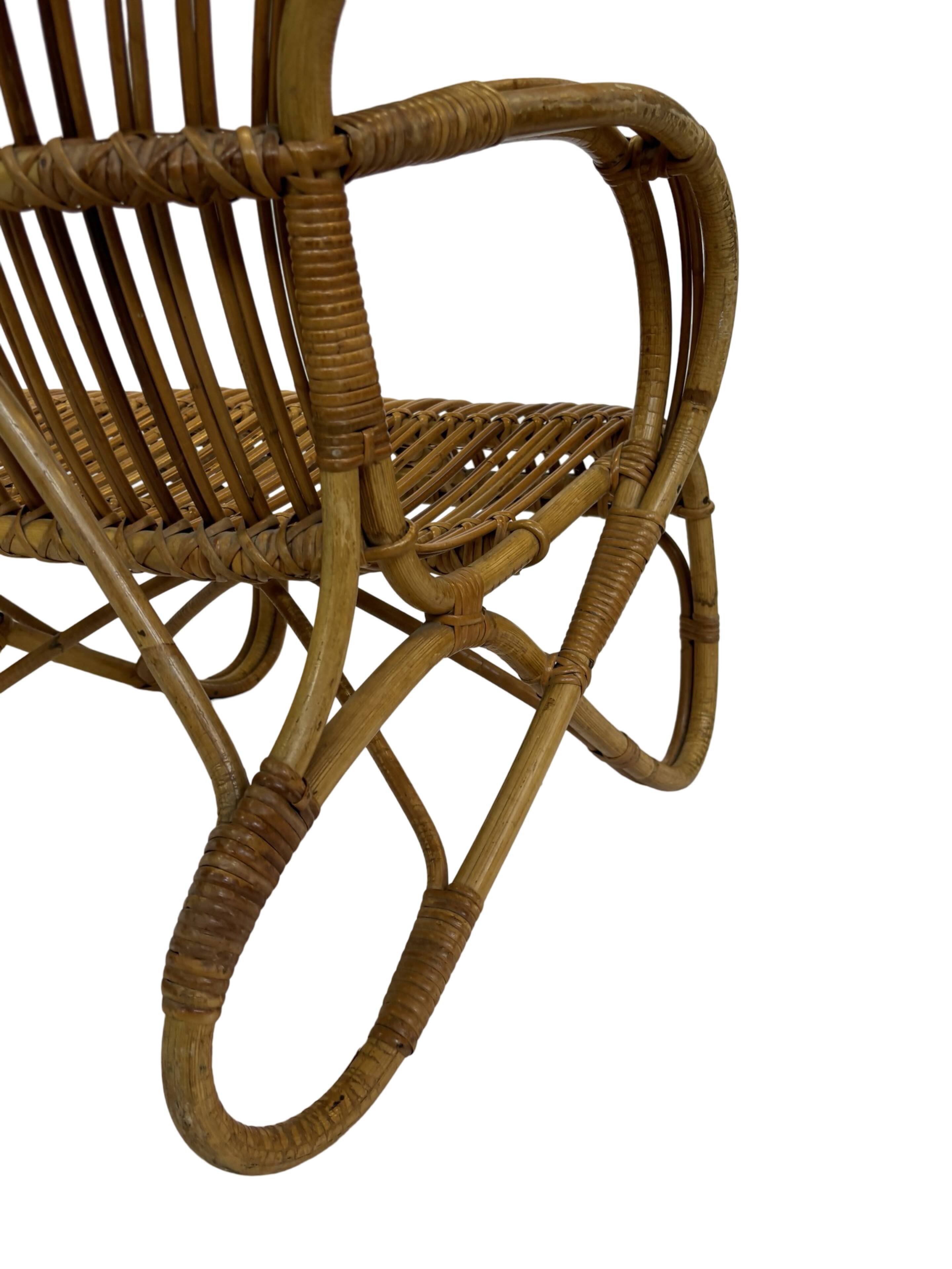 Vintage Rattan Sofa Belse 8 Design 1960s Rohe Noordwolde