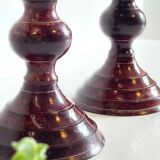 BOUGEOIRS Vintage Patinated Metal Candle Holders