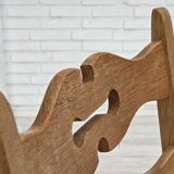 1970s, set of 2 Danish dining chairs, furniture wool, solid oak wood.