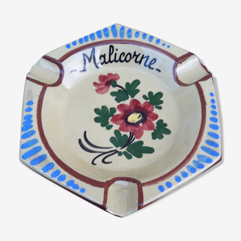 Malicorne earthenware ashtray diam 11.5 cm