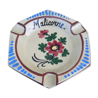 Malicorne earthenware ashtray diam 11.5 cm