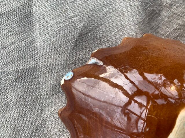 Servant with leaf-shaped compartments, slip, enamelled ceramics stamped Vallauris