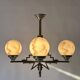 1930's brass and nickel Art Deco chandelier