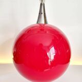 Suspension Space Age in opaline enamel with a chrome finish, circa 1960.