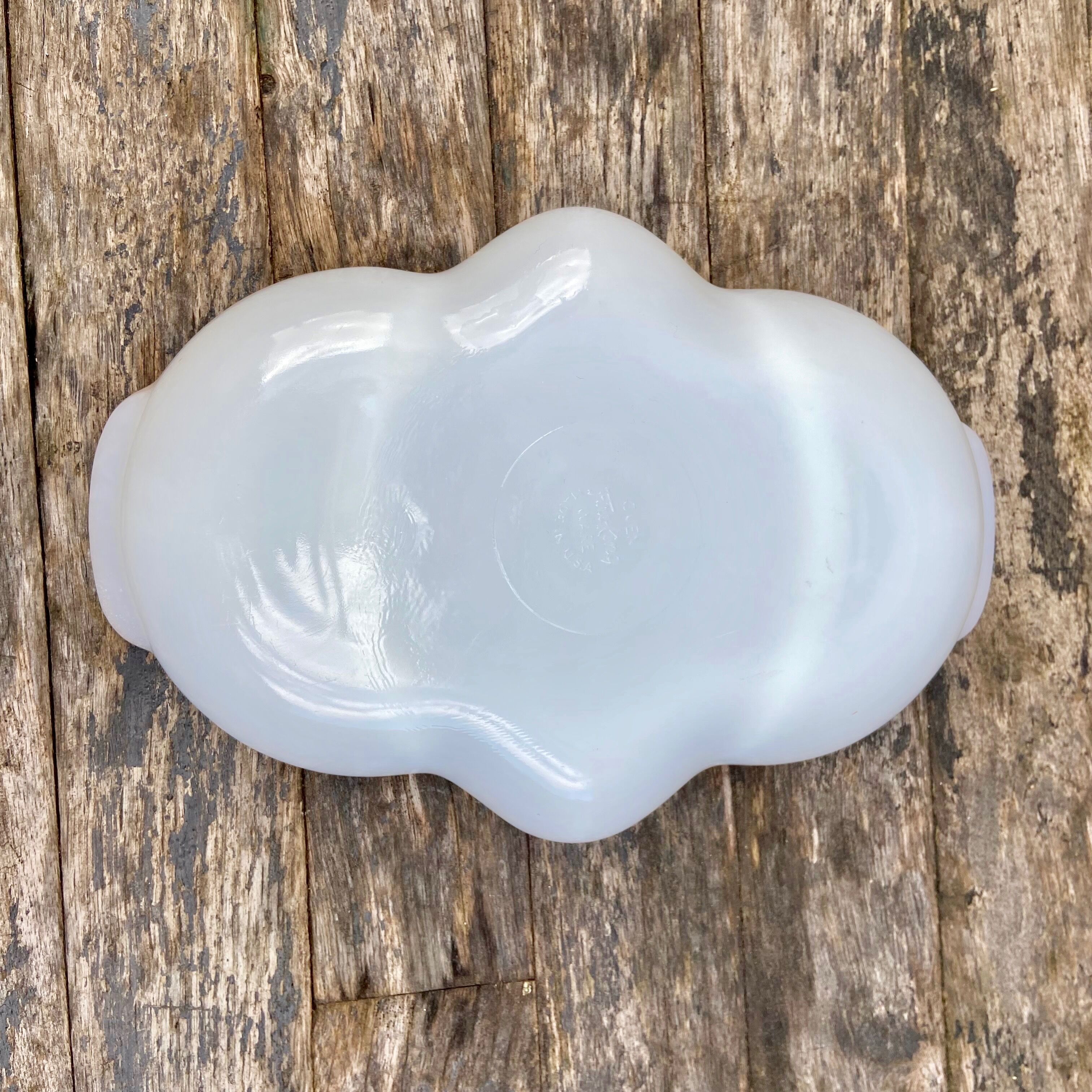 White opaline servant dish