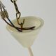 Diabolo-shaped glass chandelier