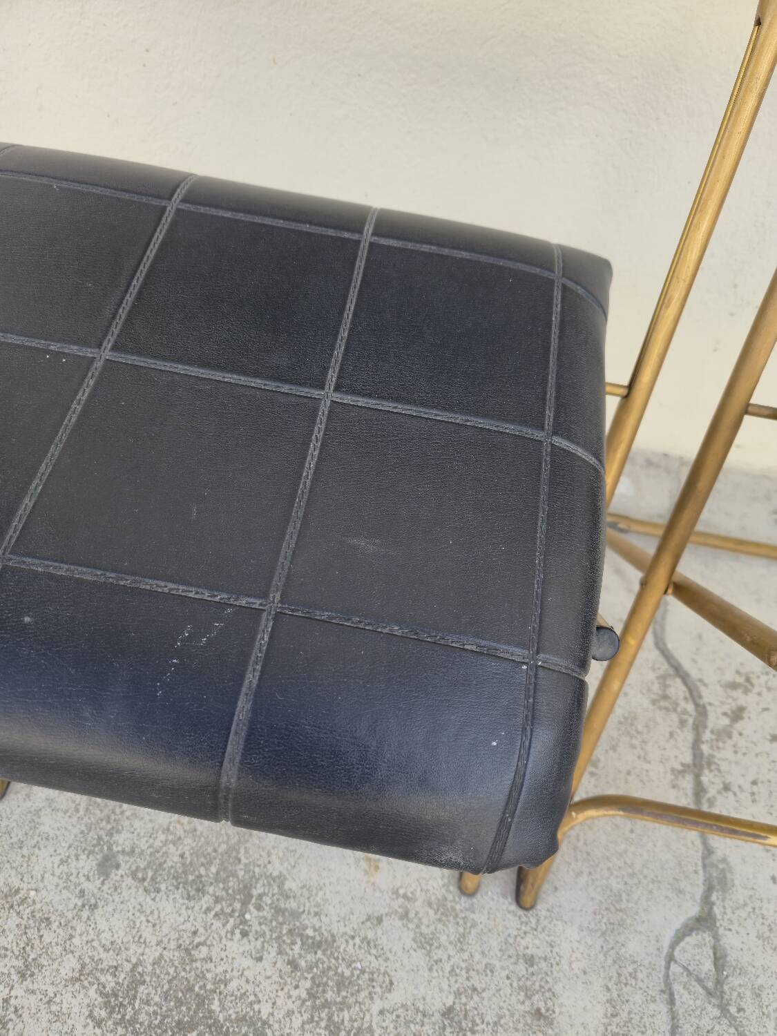 Pair of vintage 1950s Lafuma black folding chairs