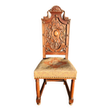 Antique carved walnut chair