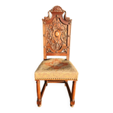 Antique carved walnut chair