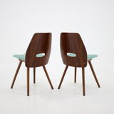 1960s set of four frantisek jirak dining chairs, czechoslovakia