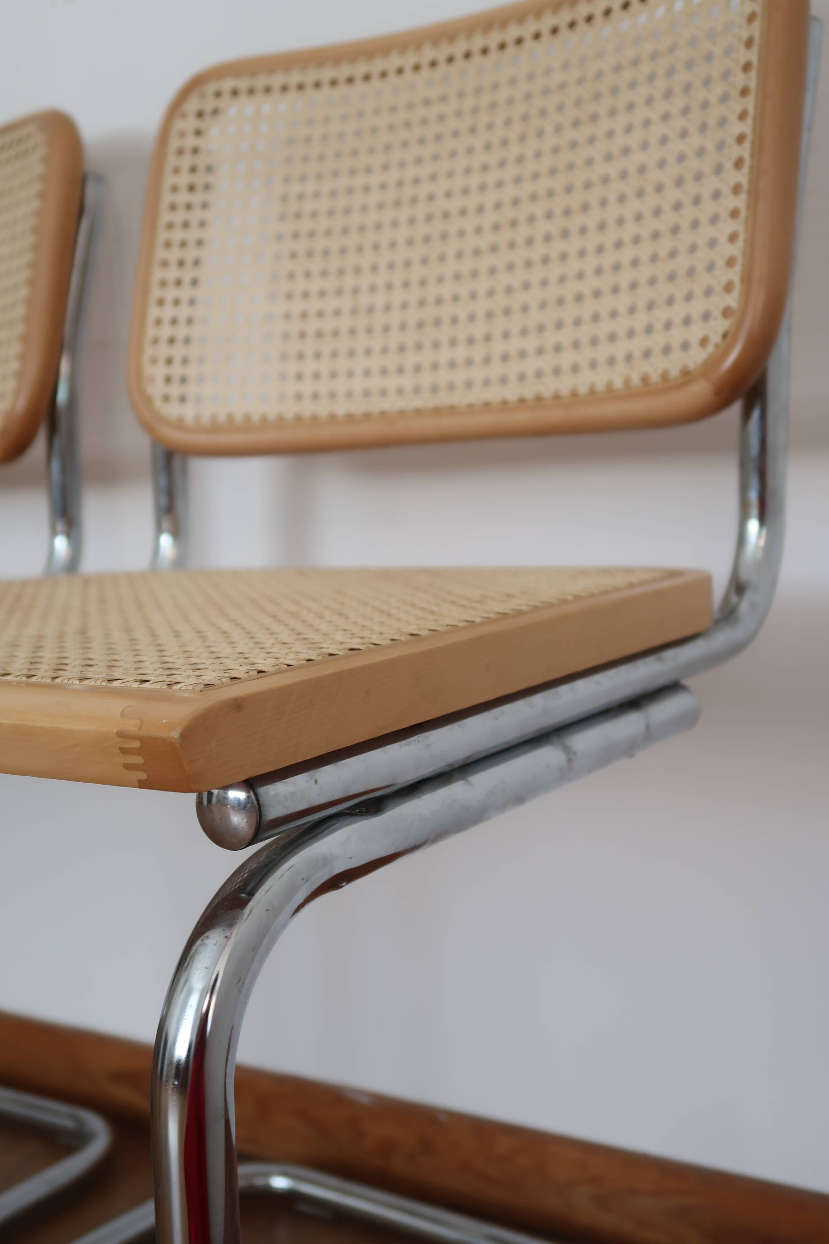 4 chairs cannage and chrome