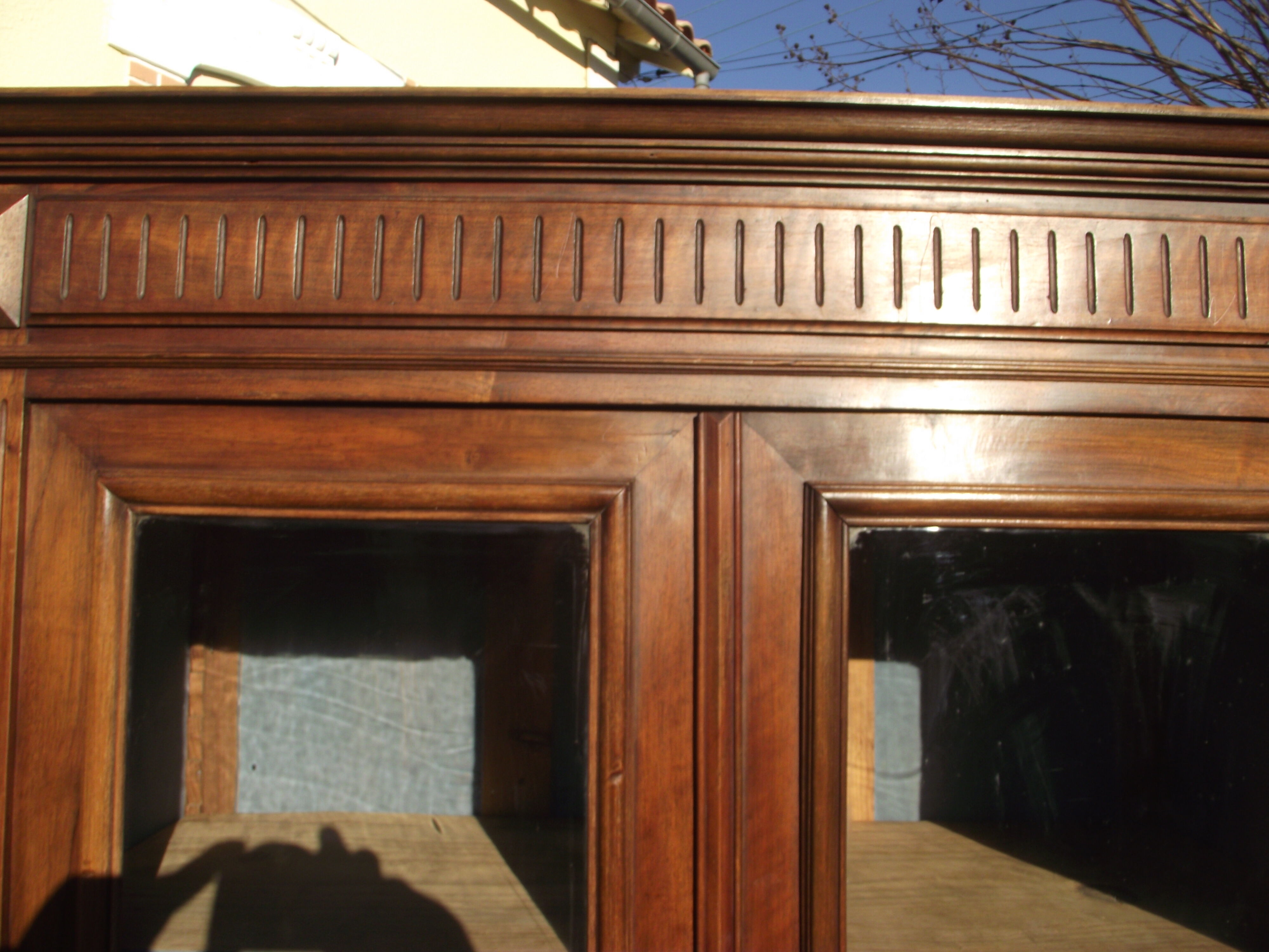 Solid walnut bookcase late 19th early 20th