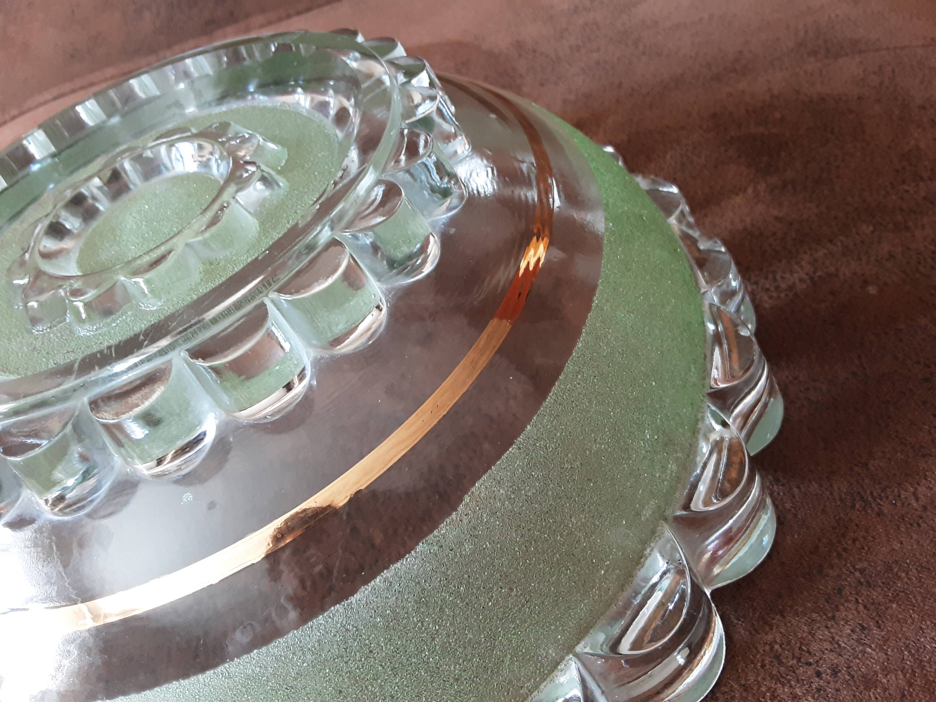 Vintage glass salad bowl