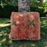Orange Berber pouf