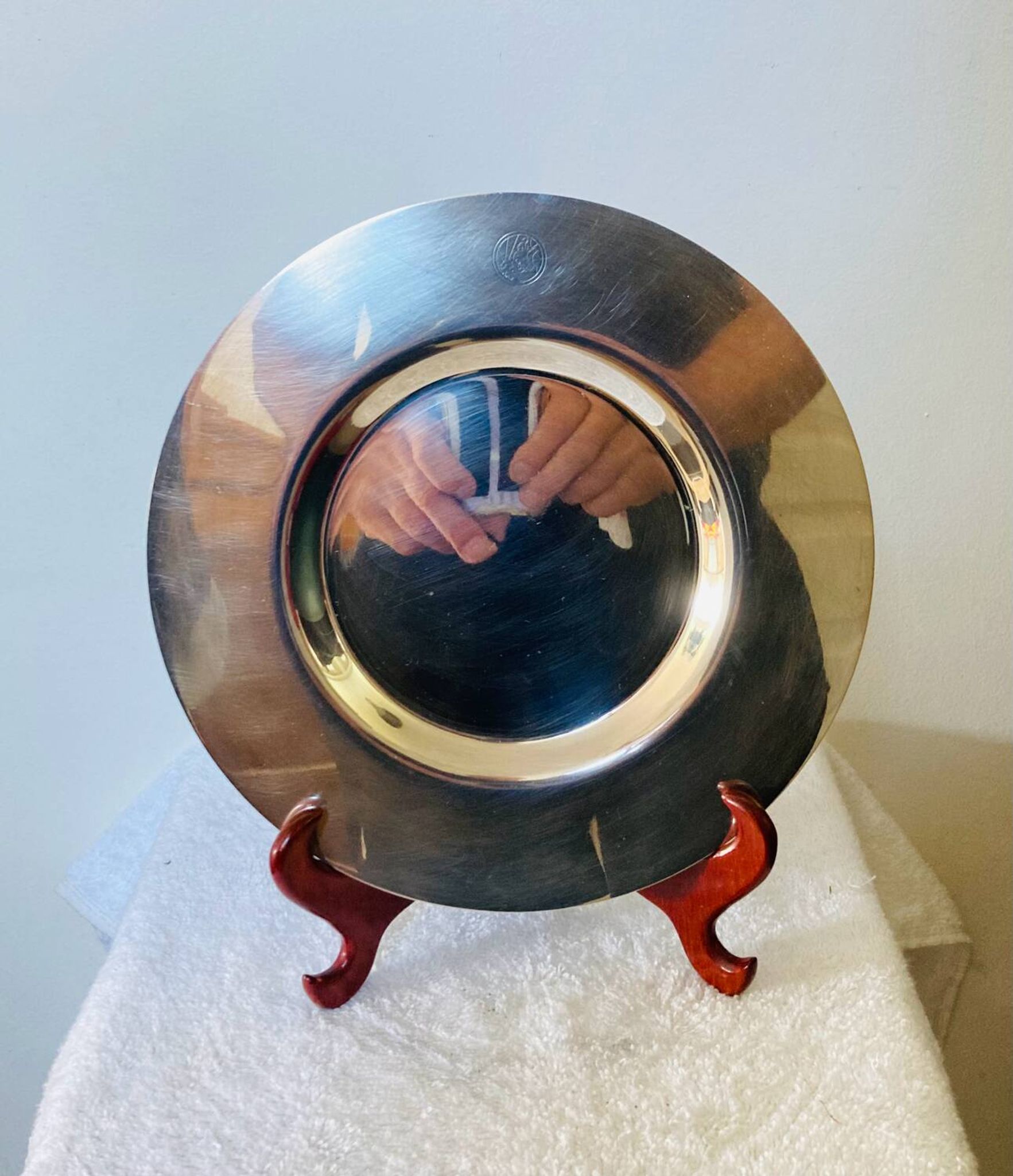 Petrossian silver-plated metal dish, hallmarked, France
