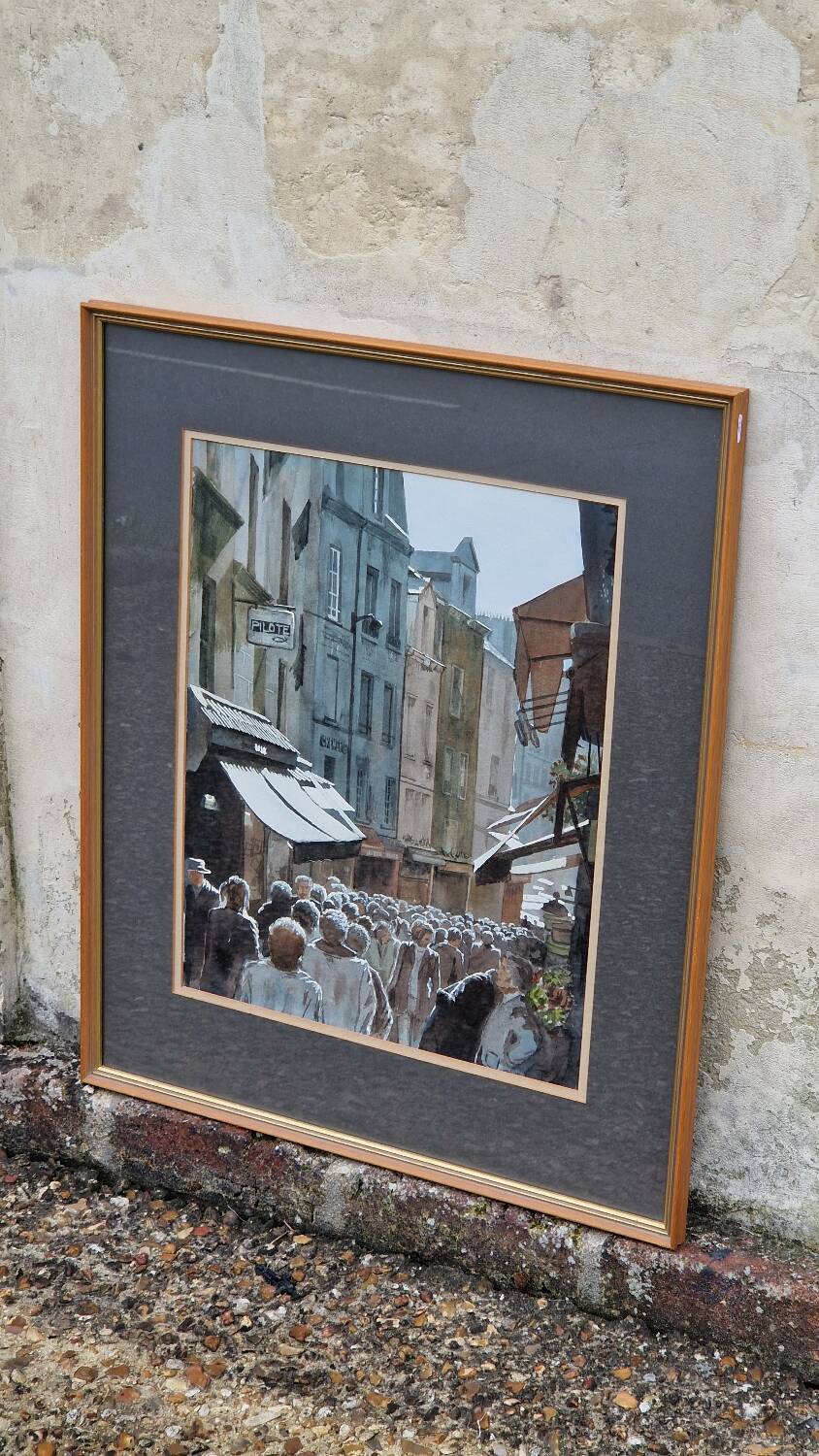 Ruelle animée aquarelle