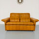 Vintage 70s thick cognac leather 2-seater sofa by De Sede.