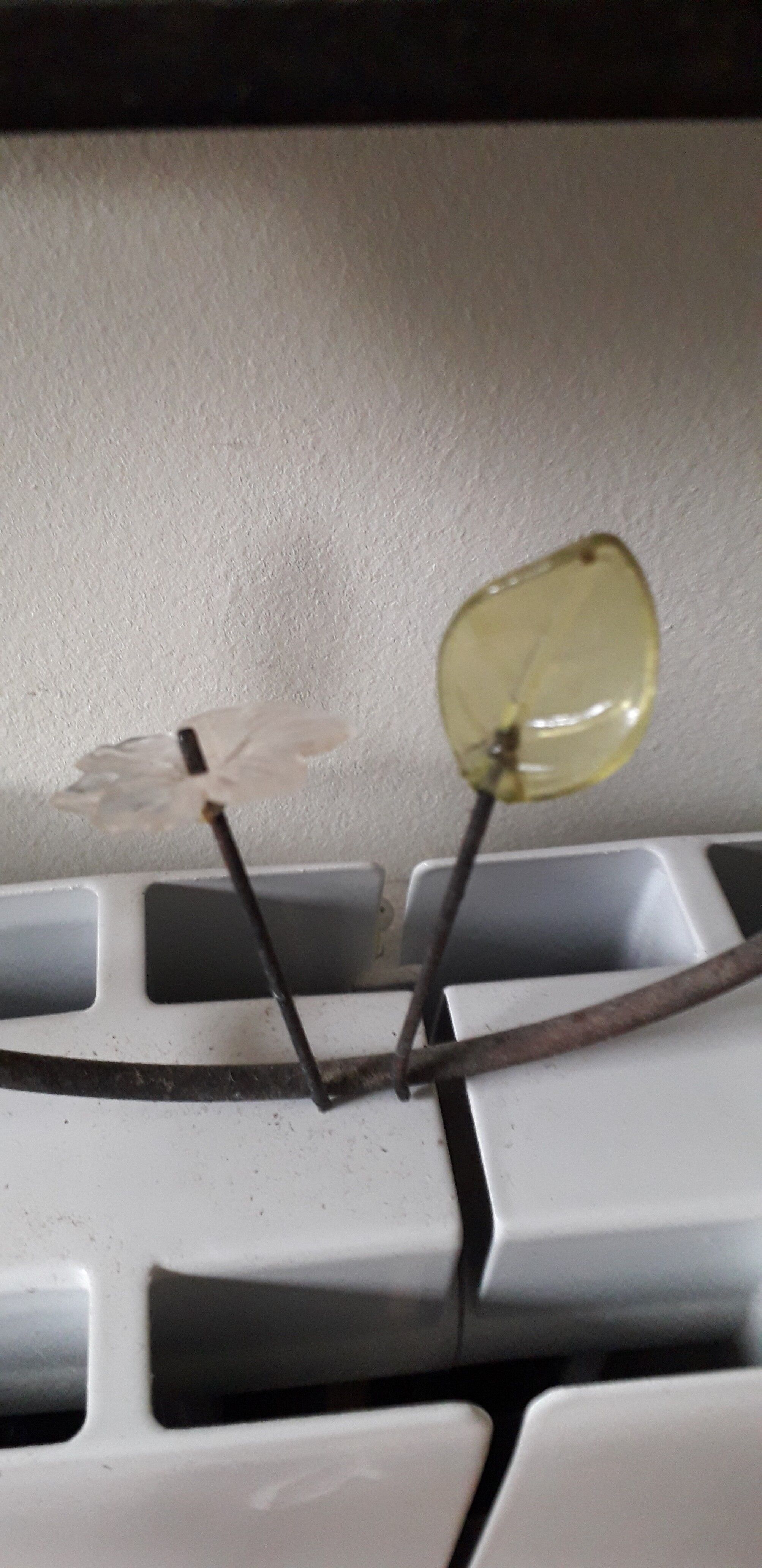 Mirror of shape with flower and dragonfly patterns