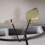 Mirror of shape with flower and dragonfly patterns