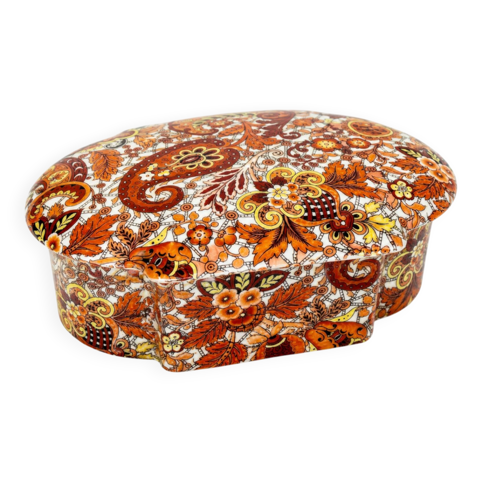 Limoges porcelain box with paisley design from the 1970s.