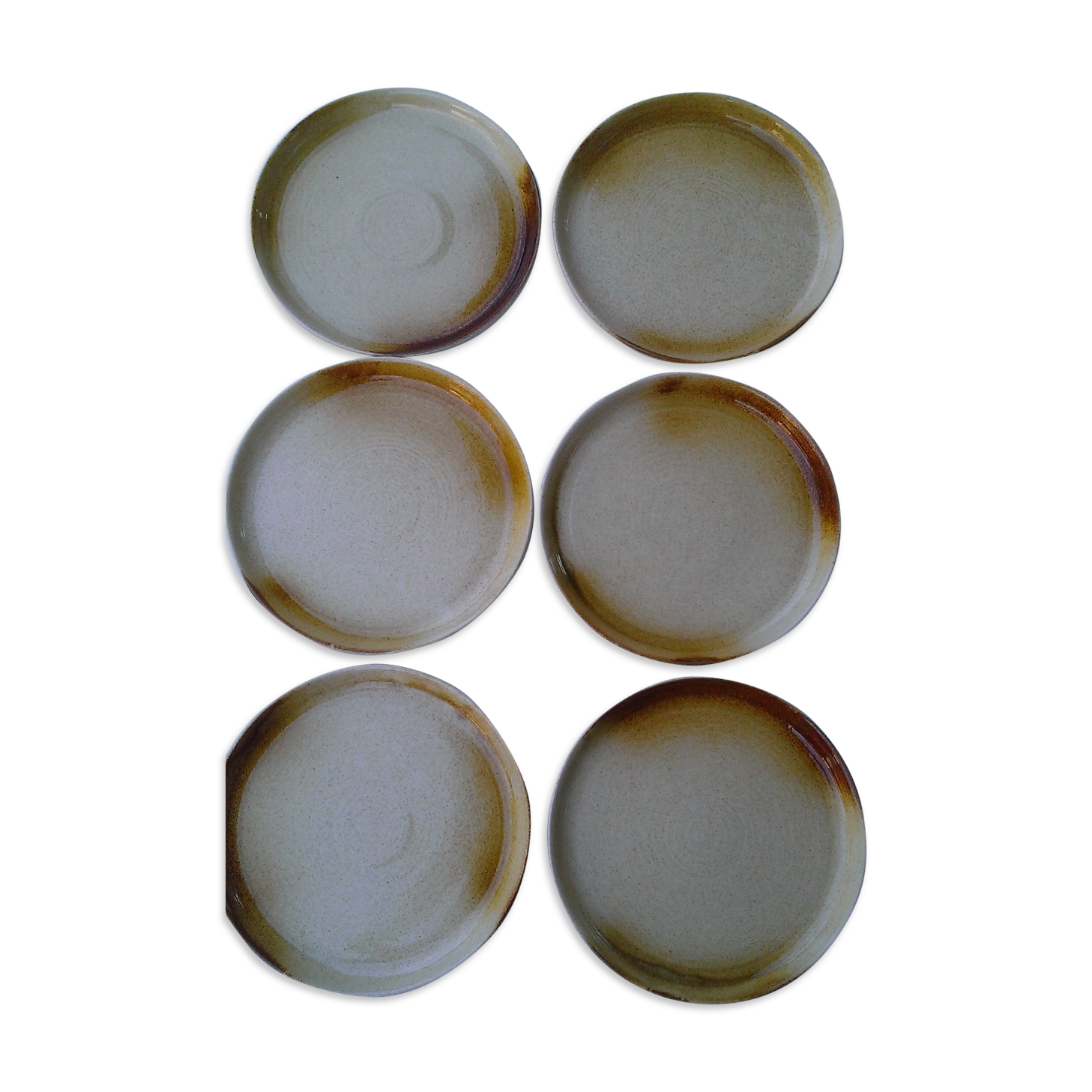 6 honey sandstone plates speckled