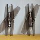 Pair of vintage design double fires smoked glass