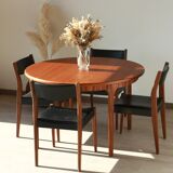 Round dining table with extension - McIntosh - 60s