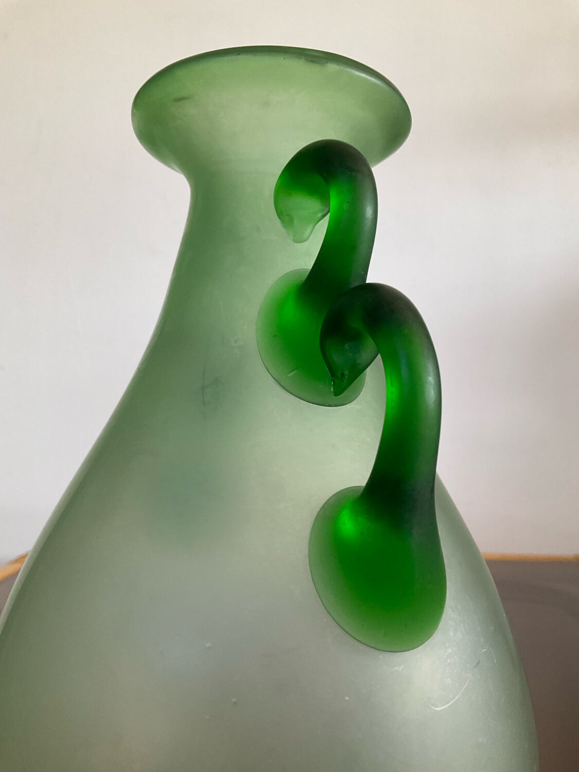 Pair of vintage glass paste ear vases