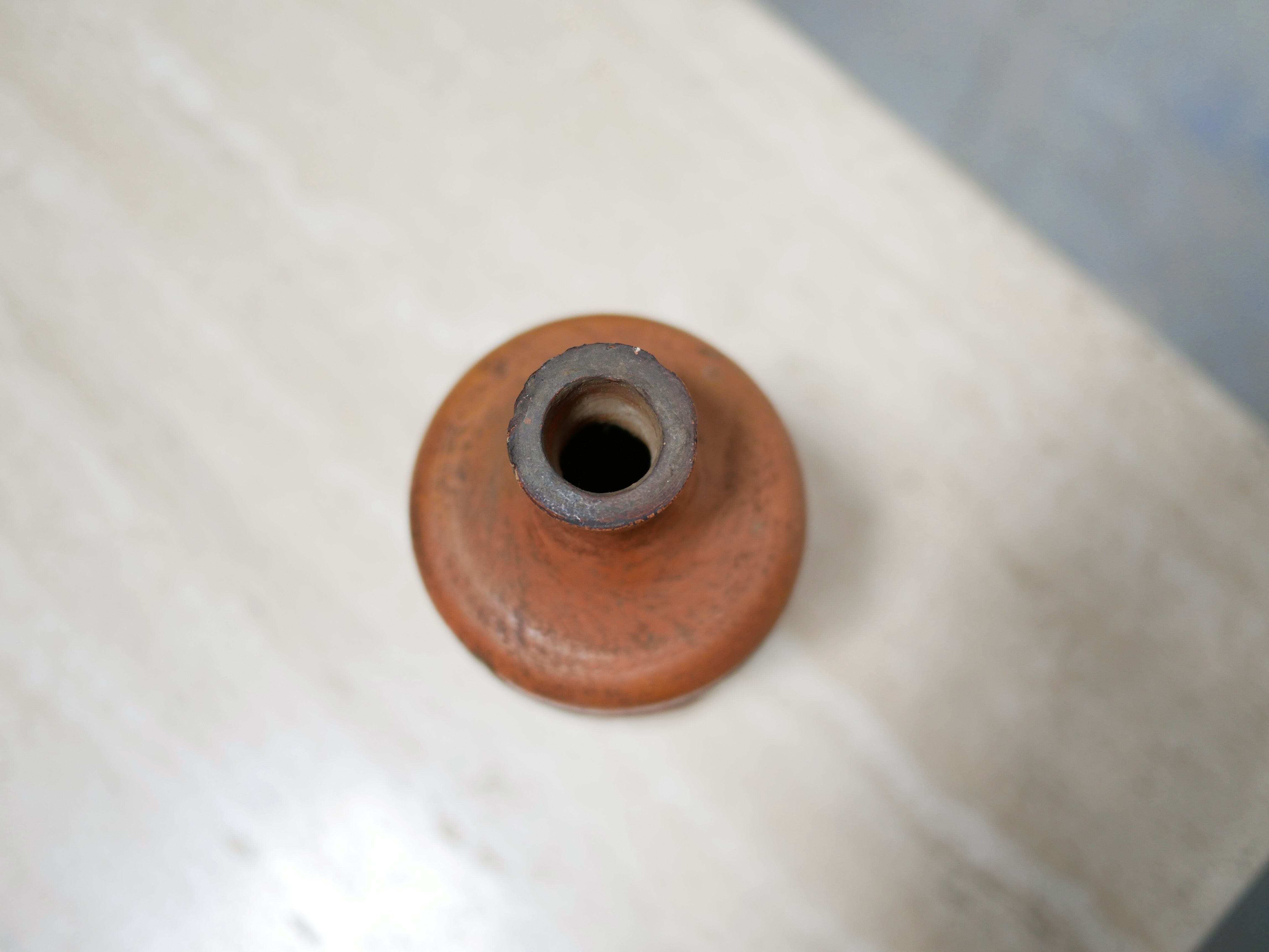 Bottle vintage glazed terracotta vase