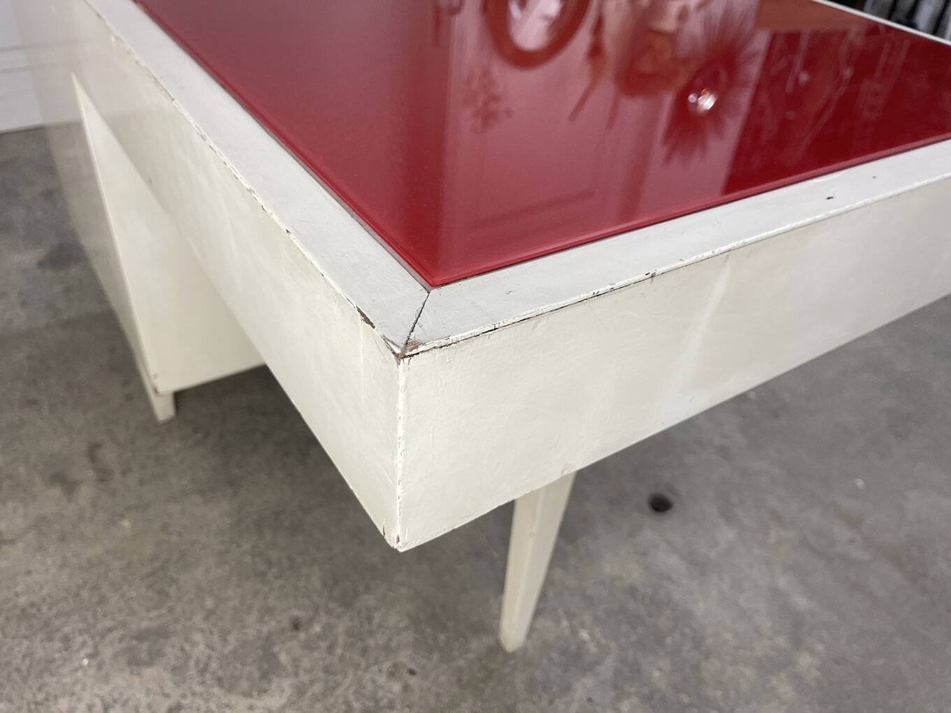 Sixties desk in wood and glass