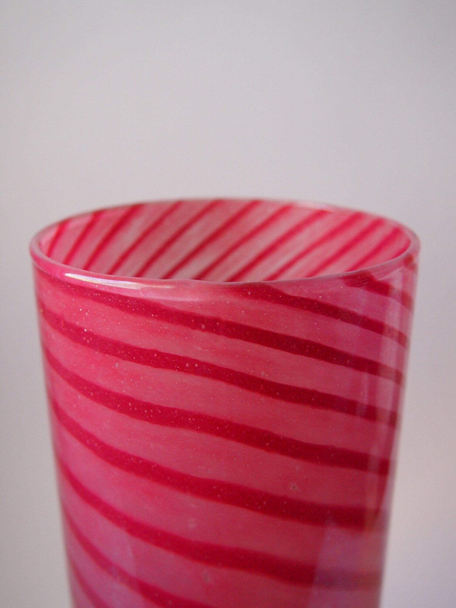 Spiral blown glass vase