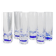 6 vintage drinking glasses from Italy from the 1980s - Set of transparent royal blue water glasses - Mid-Century design