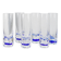 6 vintage drinking glasses from Italy from the 1980s - Set of transparent royal blue water glasses - Mid-Century design