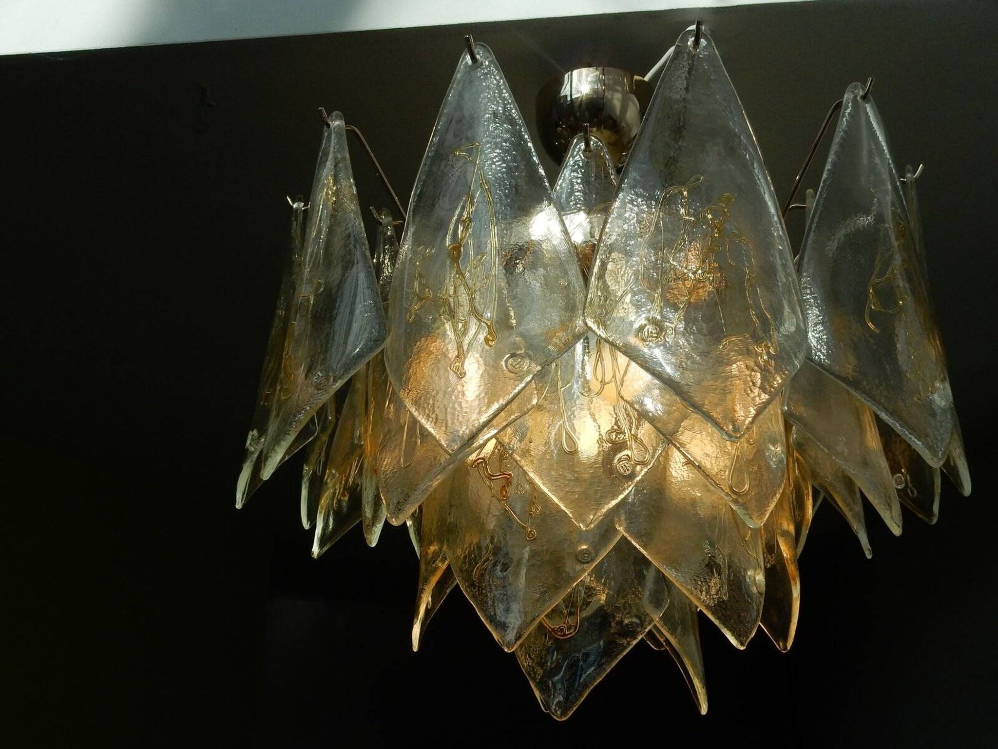 Classic Murano glass and brass ceiling lamp by La Murrina ø61, Italy