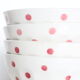 Set de 4 bols anciens à pois roses