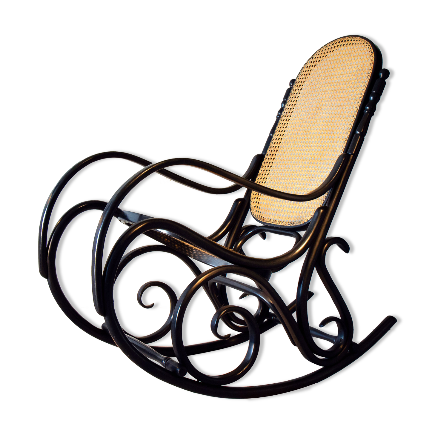 Rocking-chair black canned bentwood 1960-70