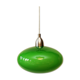 Green opaline hanging and vintage brushed metal year 60/70. Good condition.