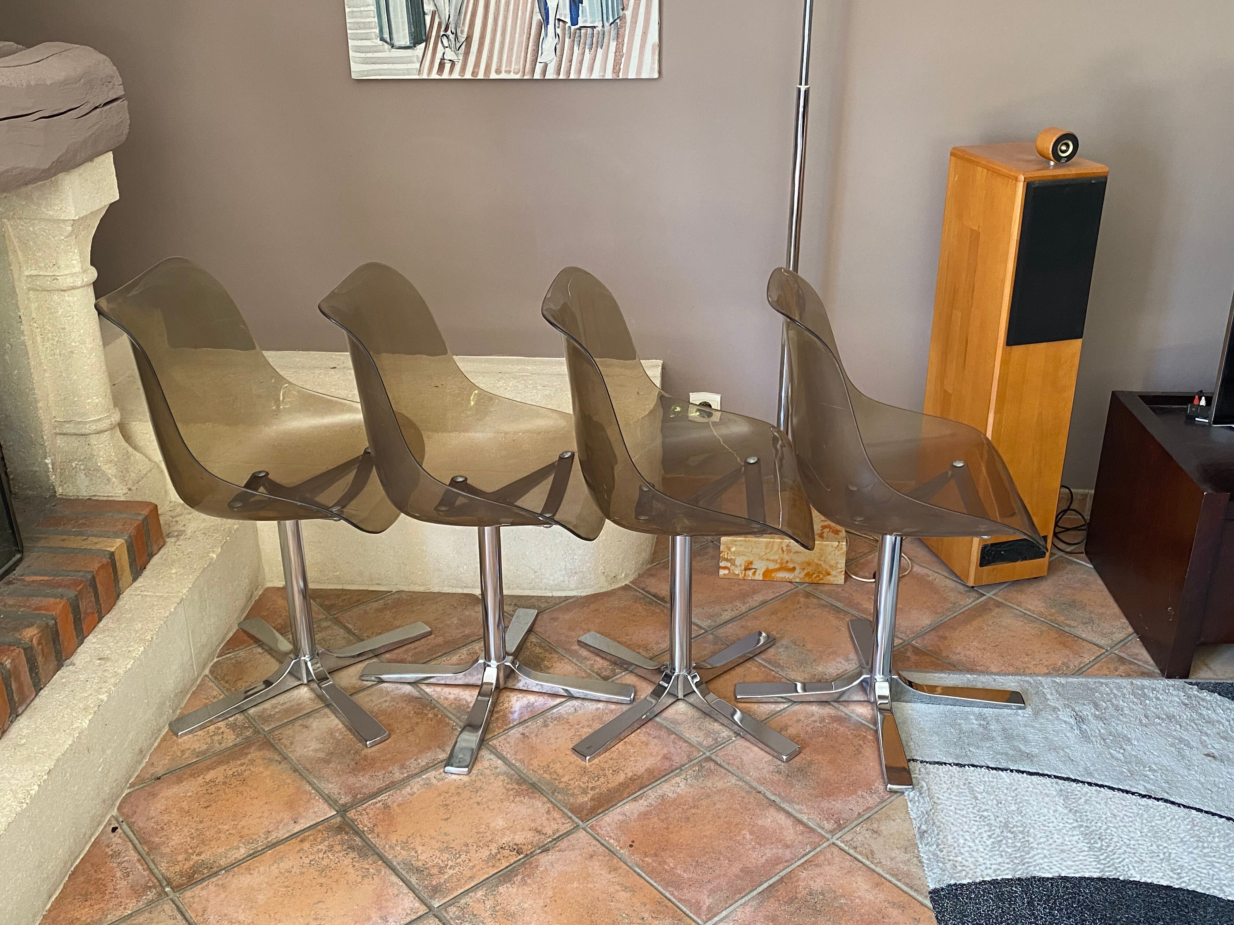 Roche Bobois table and its 4 chairs 1970s