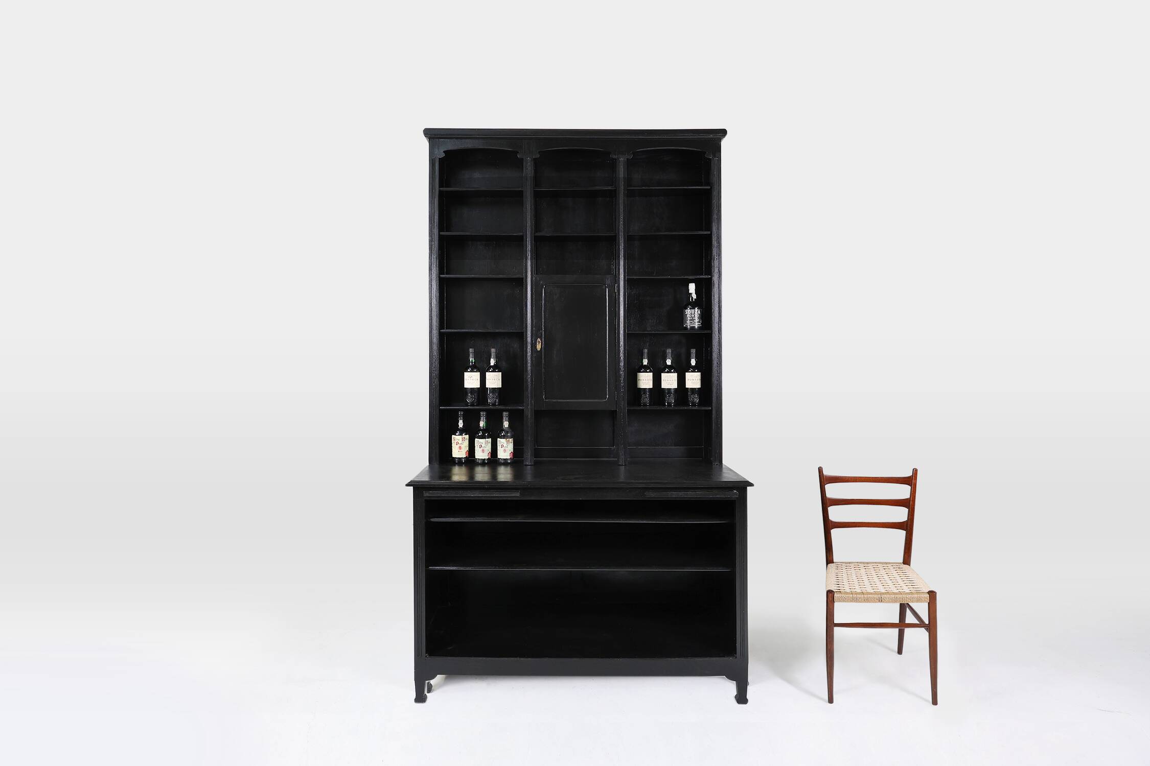 Impressive Art Nouveau Farmacist Cabinet in oak, France ca. 1910