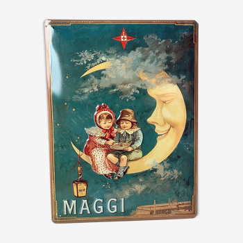 Maggi advertising plate in stamped sheet metal - 30 x 40 cm