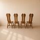 Set of 4 oak dining chairs by De Puydt, Belgium, 1970s