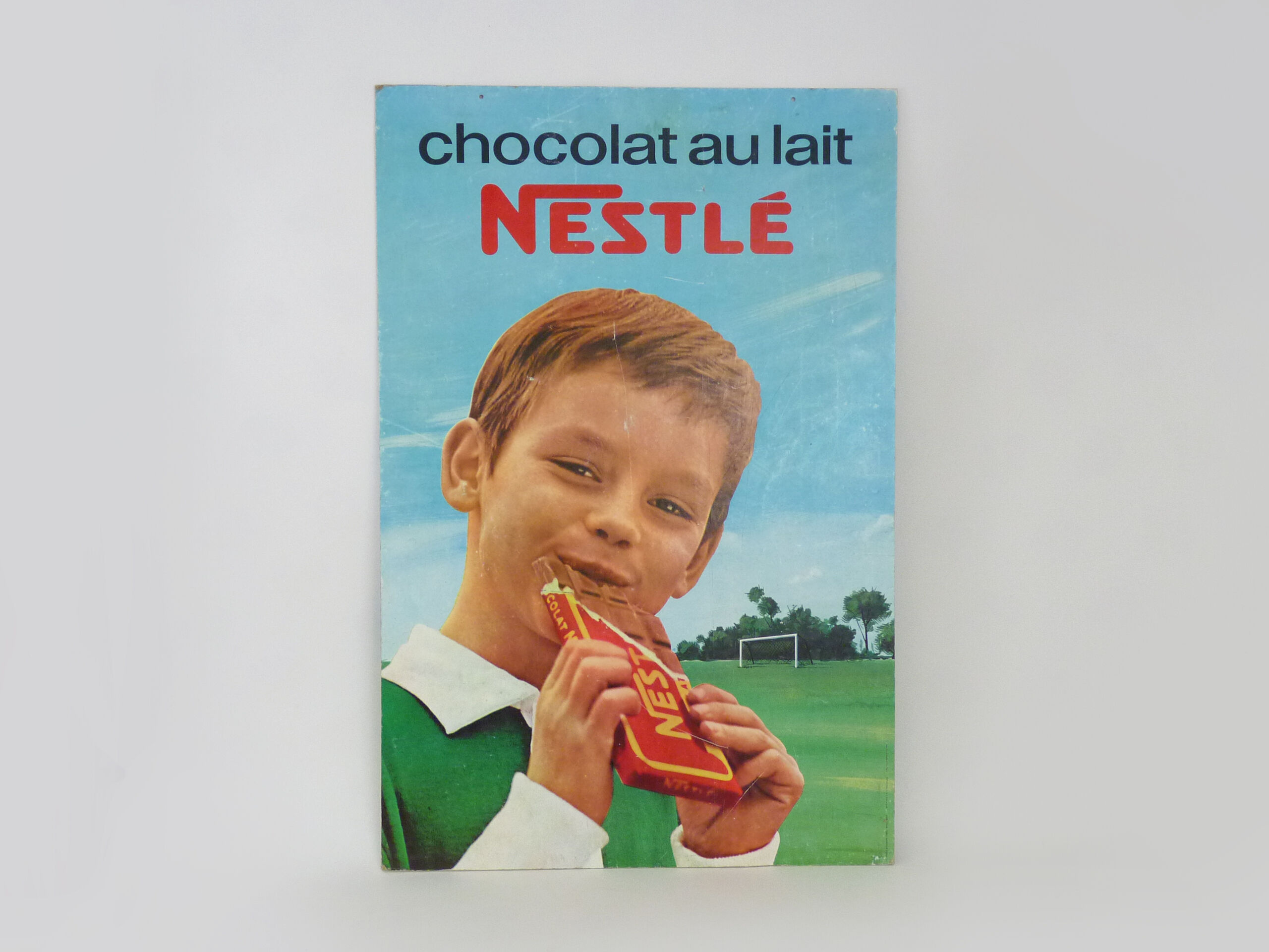 Old double-sided cardboard poster Nestlé Milk Chocolate. Year 60