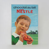 Ancienne affiche cartonnée double face Chocolat au lait Nestlé. Année 60