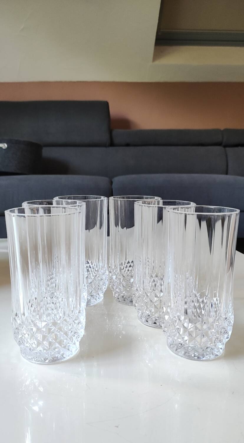 Set of 6 Water/Soda/Orangeade Glasses. Longchamp/Arques Crystal