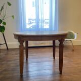 Oak table with fluted legs