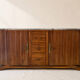 Art Deco buffet in fluted wood and veined marble
